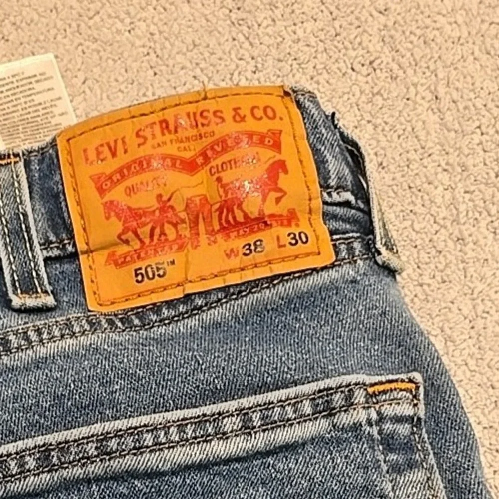 Levi's‎ 505 Jeans Mens 38x30 Blue Y2K Medium Wash Denim Straight Leg 90's